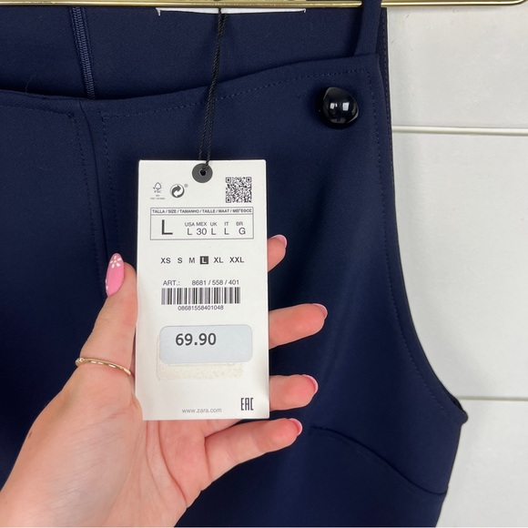 Zara Short Dress With Buttons NWT : Navy Blue - Picture 5 of 13